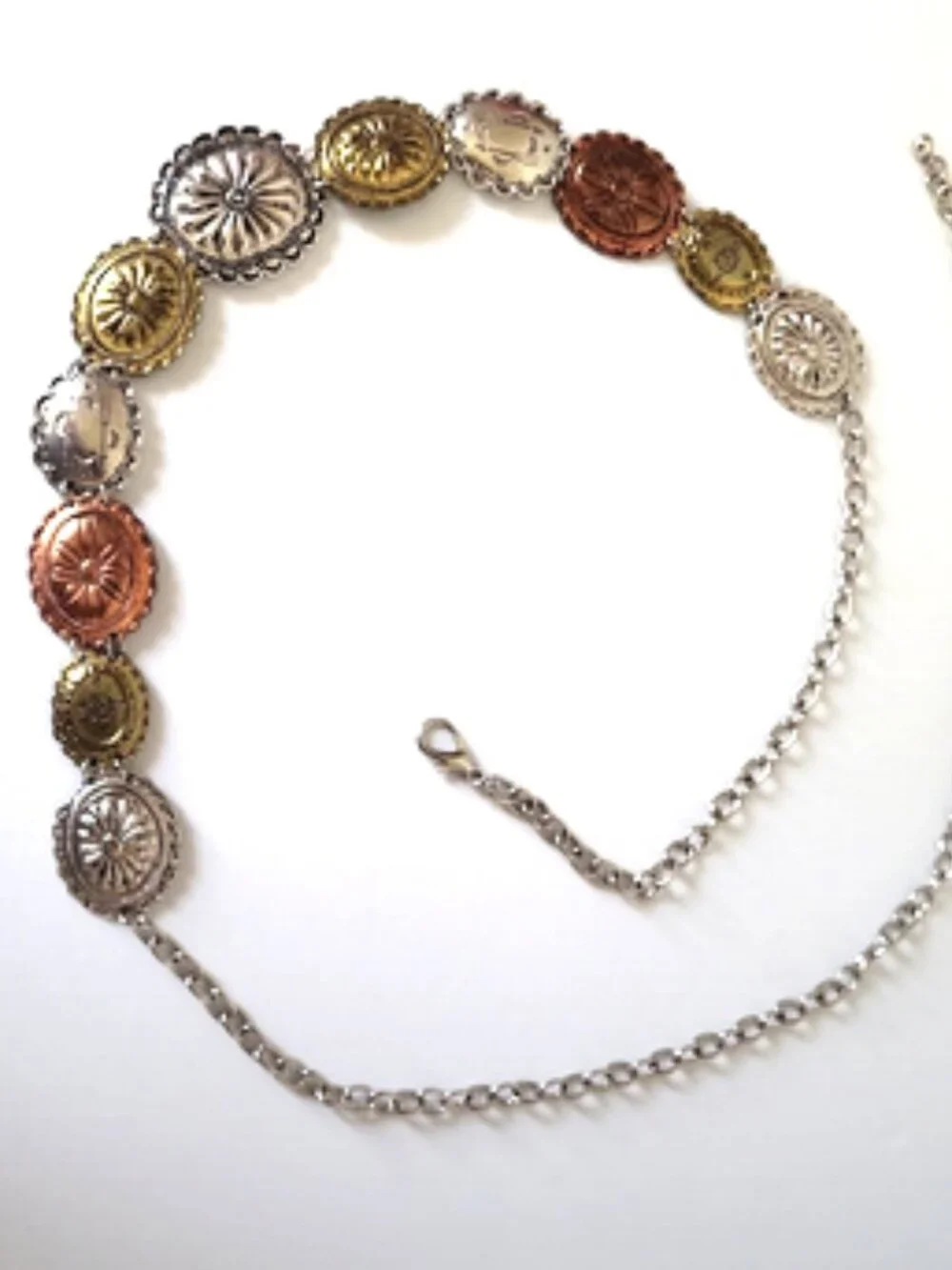 Vintage Western Multi-Tone Concho Belt - Womens Waist Accessory 40
